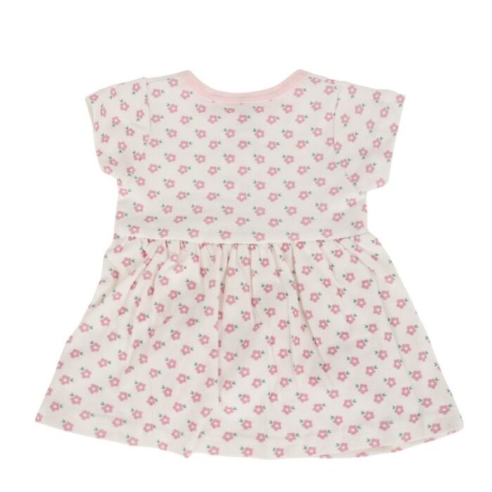 ⁦فستان مورد للأطفال لون أبيض و زهري⁩ - الصورة ⁦5⁩