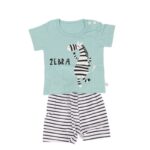 ⁦طقم قطعتين بتصميم Zebra لون أخضر و أبيض⁩ - الصورة ⁦2⁩