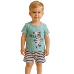 ⁦طقم قطعتين بتصميم Zebra لون أخضر و أبيض⁩ - الصورة ⁦5⁩