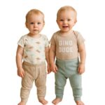 ⁦طقمين للأطفال 4 قطع لون بيج⁩ - الصورة ⁦2⁩