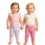 ⁦طقمين للأطفال 4 قطع لون زهري⁩ - الصورة ⁦2⁩