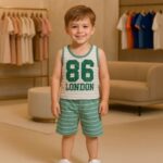 ⁦طقم قطعتين للأطفال لون أخضر⁩ - الصورة ⁦4⁩