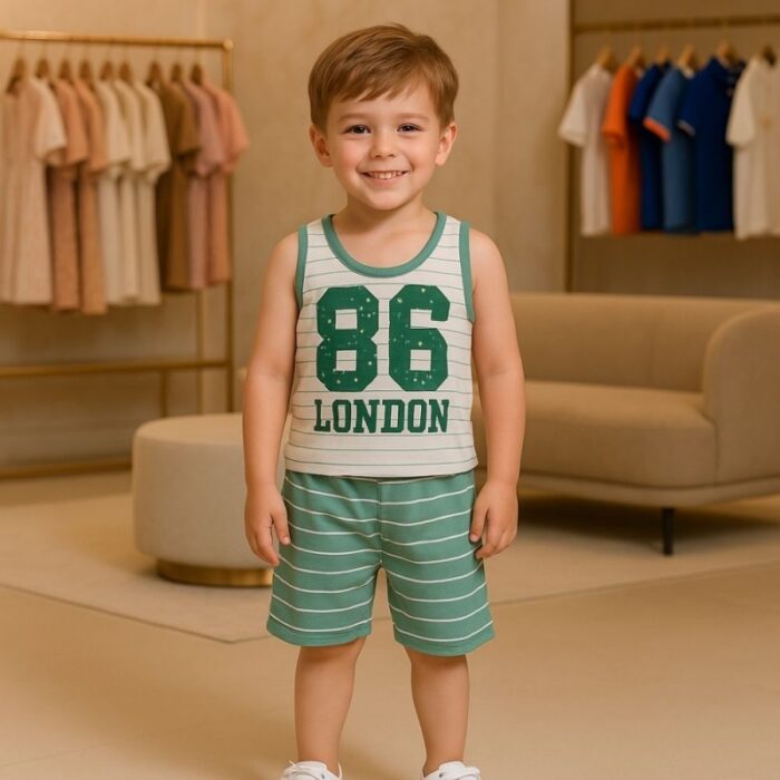 ⁦طقم قطعتين للأطفال لون أخضر⁩ - الصورة ⁦4⁩