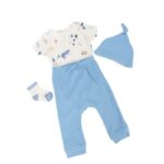 ⁦طقم للأطفال 4 قطع لون أزرق وأبيض⁩ - الصورة ⁦2⁩