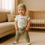 طقم للأطفال 4 قطع لون أخضر