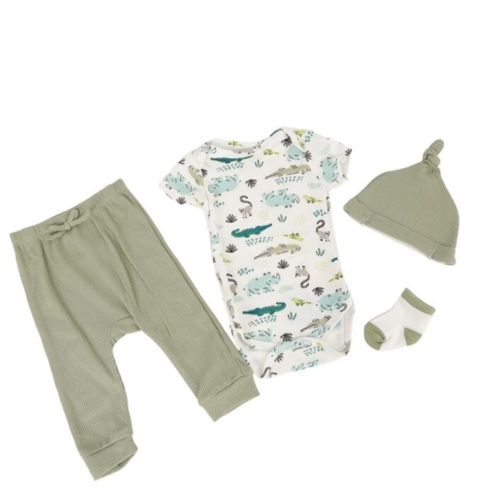 ⁦طقم للأطفال 4 قطع لون أخضر⁩ - الصورة ⁦3⁩