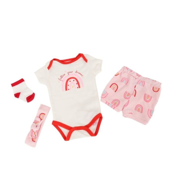 ⁦طقم للأطفال 4 قطع لون زهري⁩ - الصورة ⁦3⁩