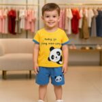 طقم قطعتين لون أصفر وأزرق