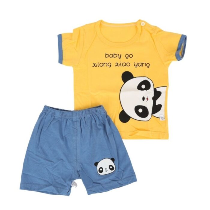 ⁦طقم قطعتين لون أصفر وأزرق⁩ - الصورة ⁦3⁩