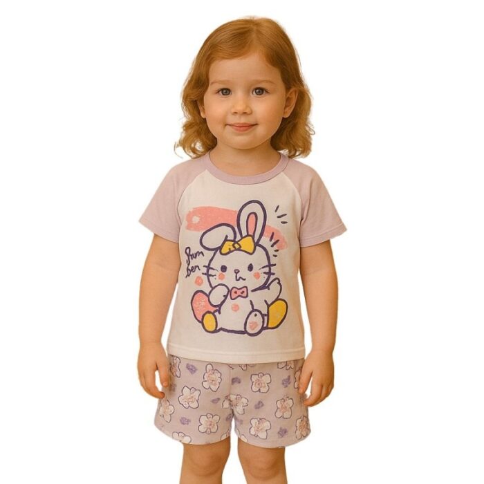 ⁦طقم قطعتين لون أبيض ونهدي⁩ - الصورة ⁦2⁩