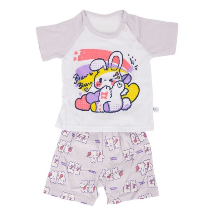 ⁦طقم قطعتين لون أبيض ونهدي⁩ - الصورة ⁦4⁩