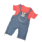 ⁦طقم قطعتين أفرهول للأطفال لون أزرق و زهري⁩ - الصورة ⁦5⁩