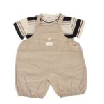 ⁦طقم أفرهول للأطفال لون أسود وبيج⁩ - الصورة ⁦3⁩