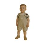 ⁦طقم أفرهول للأطفال لون أسود وبيج⁩ - الصورة ⁦6⁩