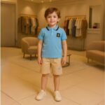 ⁦طقم قطعتين للأطفال لون بيج و أزرق⁩ - الصورة ⁦4⁩