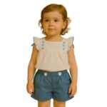 ⁦طقم قطعتين للأطفال لون أزرق وأبيض⁩ - الصورة ⁦4⁩