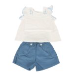 ⁦طقم قطعتين للأطفال لون أزرق وأبيض⁩ - الصورة ⁦5⁩