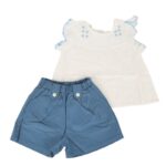 ⁦طقم قطعتين للأطفال لون أزرق وأبيض⁩ - الصورة ⁦6⁩