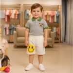 ⁦طقم قطعتين للأطفال لون سكني⁩ - الصورة ⁦3⁩