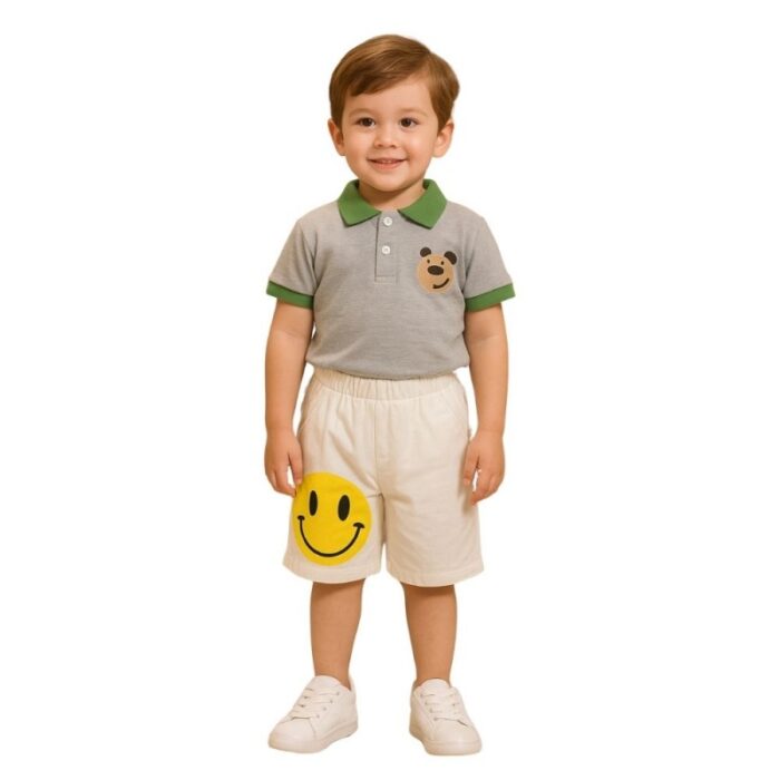 ⁦طقم قطعتين للأطفال لون سكني⁩ - الصورة ⁦4⁩