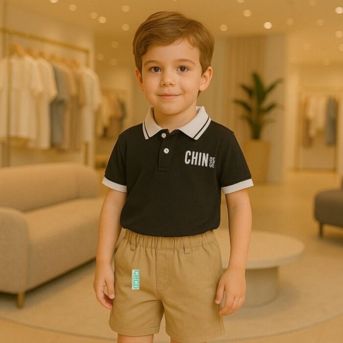 ⁦طقم قطعتين للأطفال لون أسود⁩ - الصورة ⁦3⁩