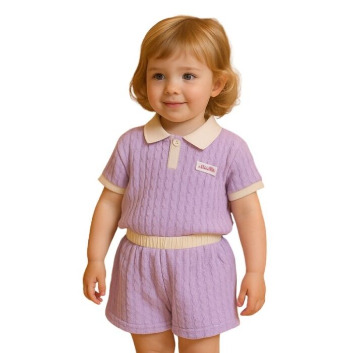 ⁦طقم قطعتين للأطفال لون بنفسجي⁩ - الصورة ⁦2⁩