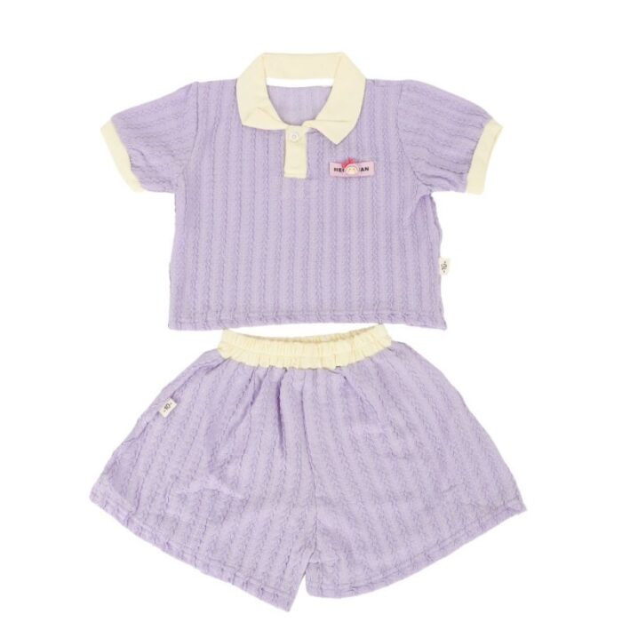 ⁦طقم قطعتين للأطفال لون بنفسجي⁩ - الصورة ⁦3⁩
