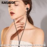 سماعة سلك جلد مدخل اوكس طول 1.2 متر ماركة kakusiga ksc-847