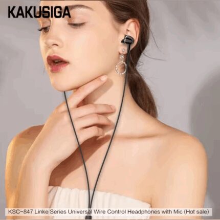 سماعة سلك جلد مدخل اوكس طول 1.2 متر ماركة kakusiga ksc-847
