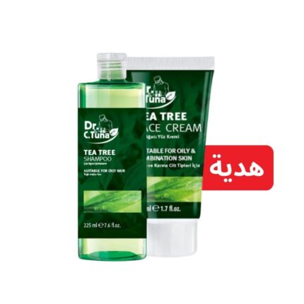 باكيج شامبو شجرة الشاي حجم 225 مل من Dr.C.Tuna + كريم وجه شجرة الشاي حجم 50 مل من Dr.C.Tuna