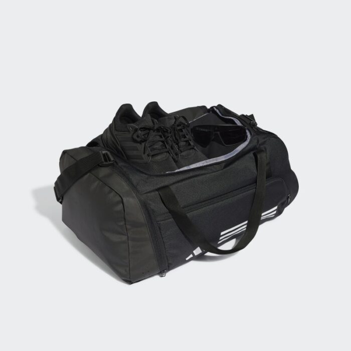 ⁦adidas Essentials 3-Stripes Duffel Bag Medium - Black⁩ - الصورة ⁦4⁩
