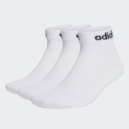 adidas Unisex' Linear Ankle Cushioned Socks ( 3 Pairs)- White