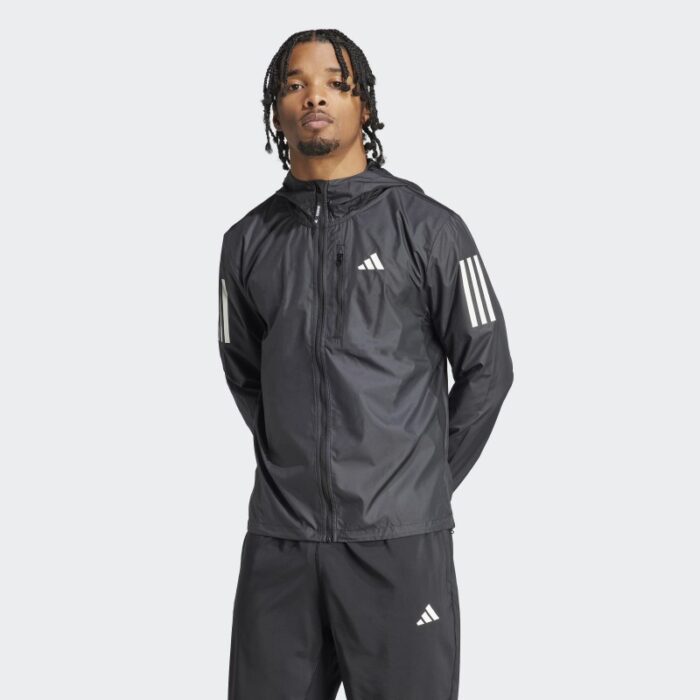 ⁦adidas Men's Running Own the Run Jacket - Black⁩ - الصورة ⁦3⁩