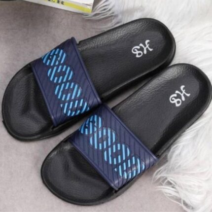 شبشب رجالي لون كحلي مخطط أزرق