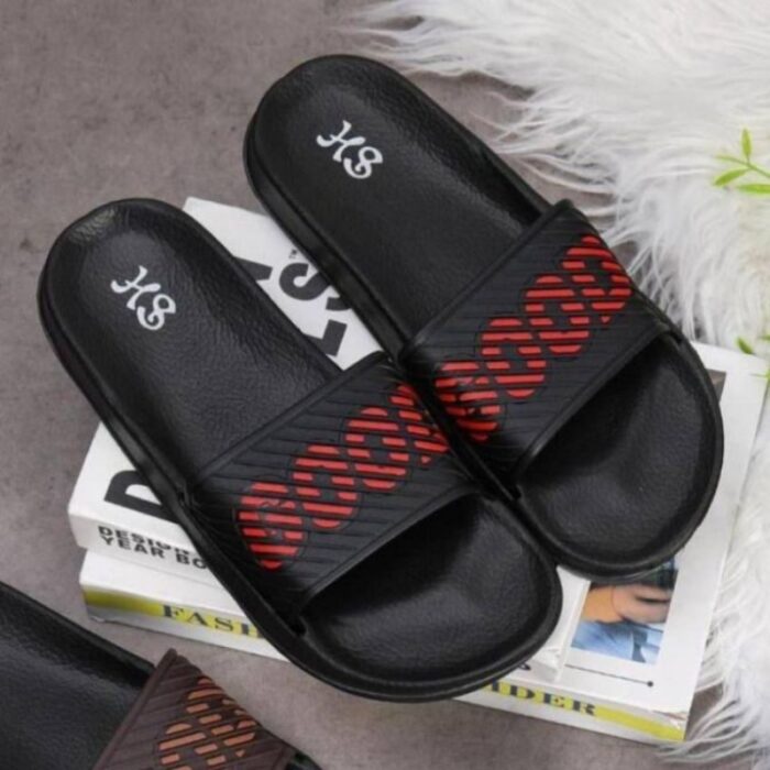 103383152_68335ec2eeac0 شبشب رجالي لون أسود مخطط أحمر - الصورة 1