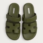 شبشب ستاتي مفتوح لون أخضر زيتي