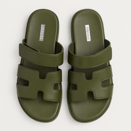 شبشب ستاتي مفتوح لون أخضر زيتي