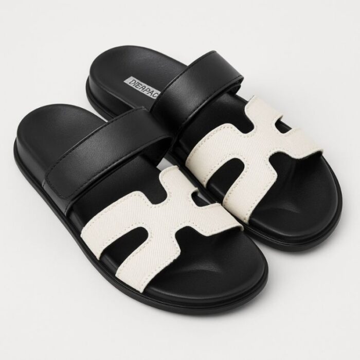 103383182_68335f0b548fb بابوج ستاتي مفتوح لون أسود وسكني - الصورة 1