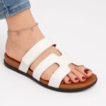 بابوج ستاتي مفتوح نقشة غوتشي لون أبيض