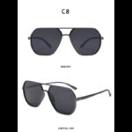 ⁦نظارة سداسية بوليرايزد إطار رمادي للرجال والنساء⁩ - الصورة ⁦2⁩