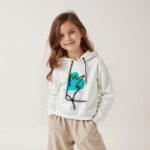 هودي فوتر للأطفال لون ابيض