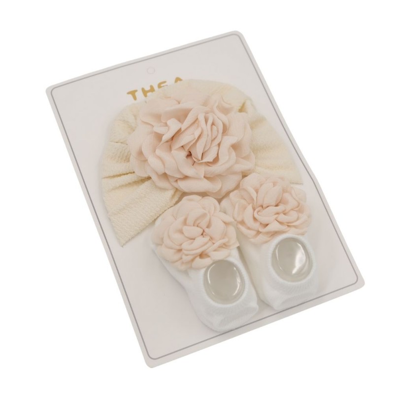 ⁦طقم للأطفال قطعتين لون أبيض وبيج⁩ - الصورة ⁦1⁩