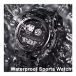 ⁦ساعة يد رياضية رقمية ضد الماء - بشاشة مزدوجة مع إضاءة LED رقمية لون أسود⁩ - الصورة ⁦3⁩