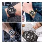 ⁦ساعة يد رياضية رقمية ضد الماء - بشاشة مزدوجة مع إضاءة LED رقمية لون أسود⁩ - الصورة ⁦4⁩