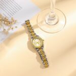 ⁦ساعة يد كوارتز فاخرة للنساء- بسوار رفيع أنيق دائري كوارتز فاخرة من الستانلس ستيل⁩ - الصورة ⁦4⁩