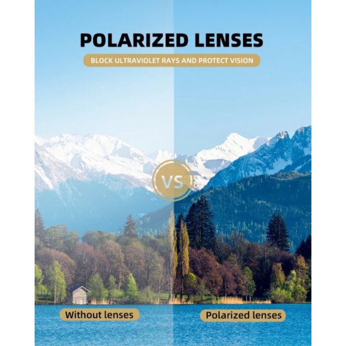 ⁦نظارة حساسة للضوء (Polarized) عدسة مربعة أصلية لون أسود للرجال والنساء - GG051⁩ - الصورة ⁦2⁩