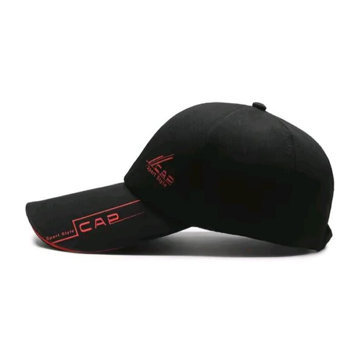 ⁦قبعة طقية أنيقة للرجال ذات حافة طويلة أسود مع أحمر⁩ - الصورة ⁦3⁩