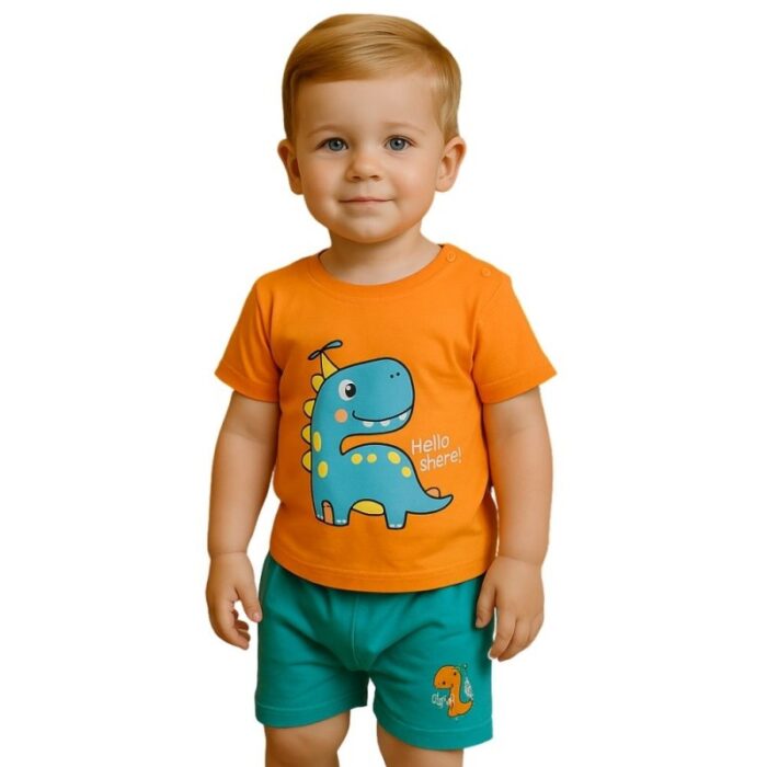 ⁦طقم قطعتين لون برتقالي و أخضر⁩ - الصورة ⁦4⁩