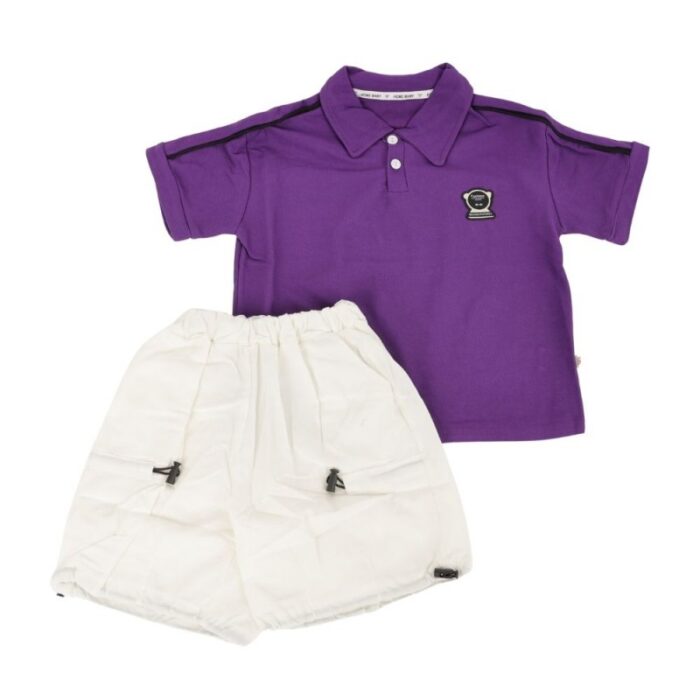 ⁦طقم قطعتين للأطفال لون بنفسجي⁩ - الصورة ⁦2⁩