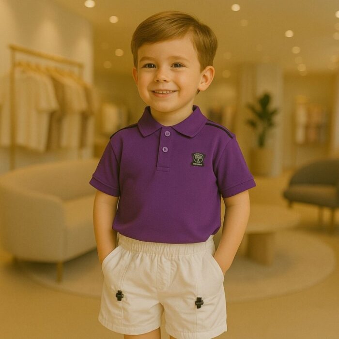 ⁦طقم قطعتين للأطفال لون بنفسجي⁩ - الصورة ⁦5⁩